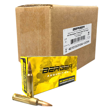 223 Remington 73 Grain Boat Tail Target 200 Rounds Case (10 Boxes of 20)