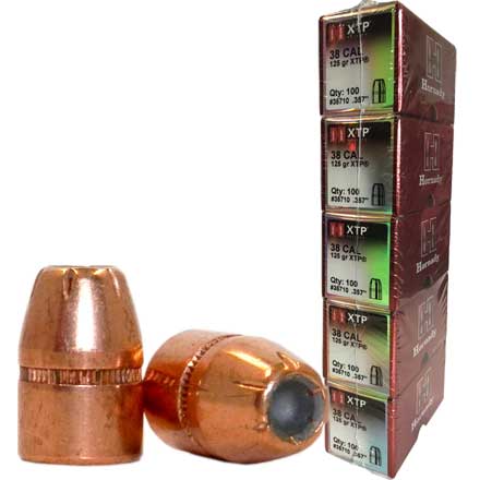 38 Caliber .357 Diameter 125 Grain XTP w/Cannelure 500 Count Sleeve (5 Boxes of 100 Count)