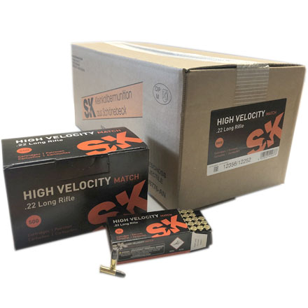 SK High Velocity Match 22 LR 40 Grain 5,000 Round Case (100 Boxes of 50rd each)