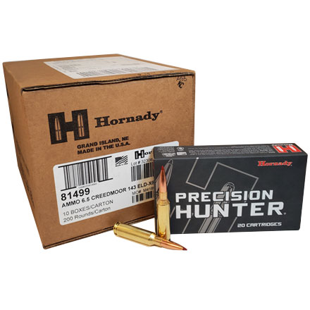 Hornady 6.5 Creedmoor 143 Grain ELD-X Precision Hunter 200 Round Case