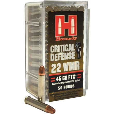 Hornady Critical Defense 22 Winchester Magnum 45 Grain FTX 500 Round Brick