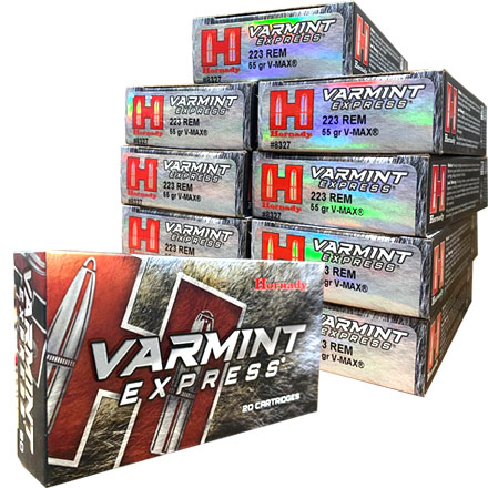 Hornady Varmint Express 223 Remington 55 Grain V-Max 200 Round Case