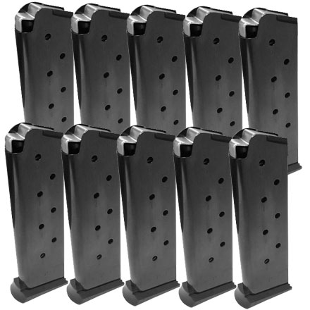 E-Lander 8 Round 1911 45 ACP Steel Magazine With Polymer Funnel Floor Plate 10 Pack