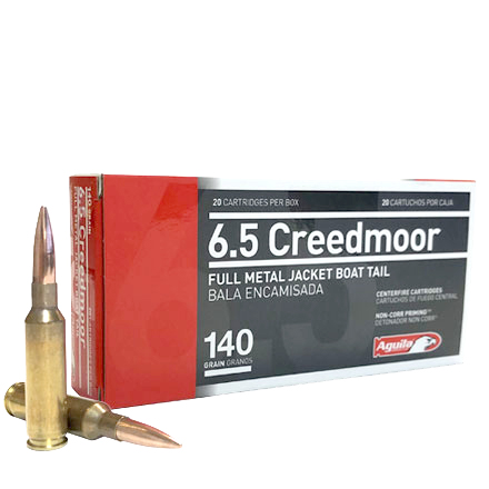 Aguila 6.5 Creedmoor 140 Grain Full Metal Jacket Boat Tail 140 Rounds With Ammo Can