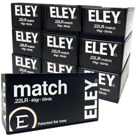 ELEY Match 22LR 40 Grain Flat Nose 500 Round Brick