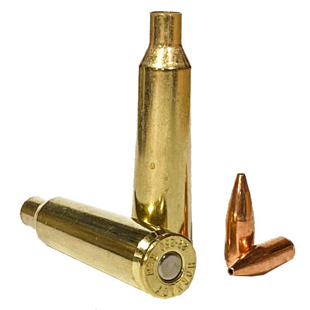 22-250 Loader Pack (100ct.  New Primed Brass & 250ct. Hornady 52 Grain BTHP Match Bullets)