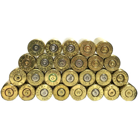 9mm Luger Once Fired Range Brass Mixed Headstamp 250 Count Washed