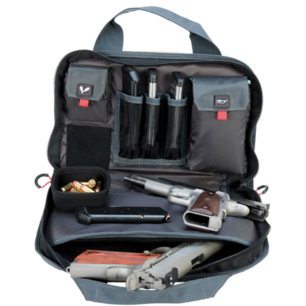 Double Pistol Case with Mag Storage & Dump Cup Black