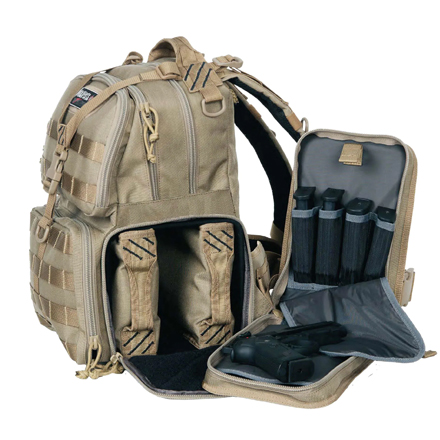Tactical Range Backpack (Holds 3 Handguns) Black