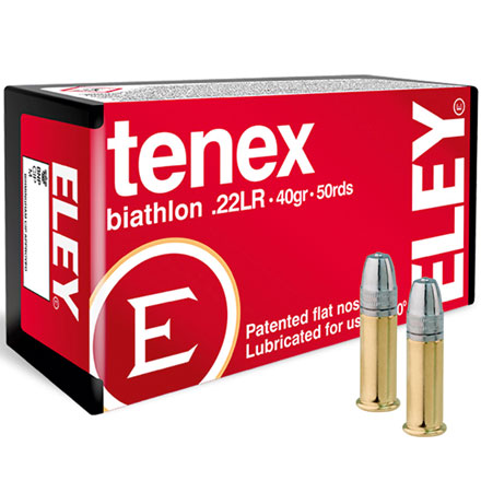 ELEY Tenex Biathlon 22LR 40 Grain Flat Nose 50 Rounds