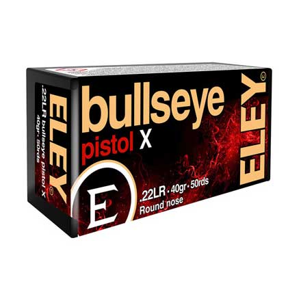 ELEY Bullseye Pistol X 22LR 40 Grain Round Nose 50 Rounds