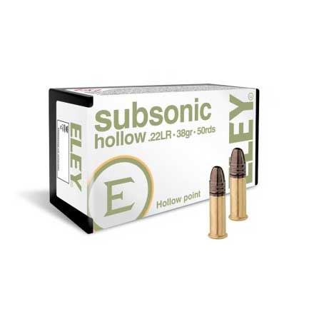 ELEY Subsonic 22LR 38 Grain Hollow Point 50 Rounds