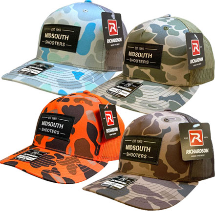 Richardson 112 Classic Camo & Mesh Trucker Cap With Woven Midsouth Brand (See Full Selection)