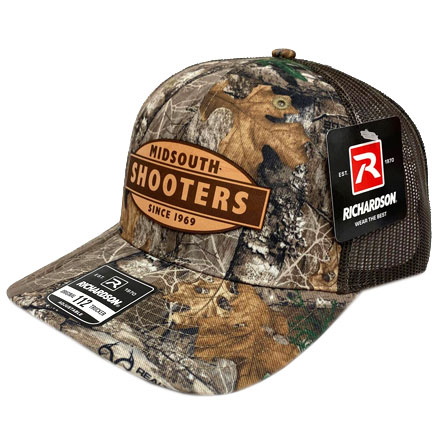 Camo Structured Front Richardson Trucker Cap w/Vintage Leather Midsouth Logo (See Full Selection)