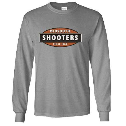 Long Sleeve Heavy Cotton T-Shirt With Midsouth Logo - Gray