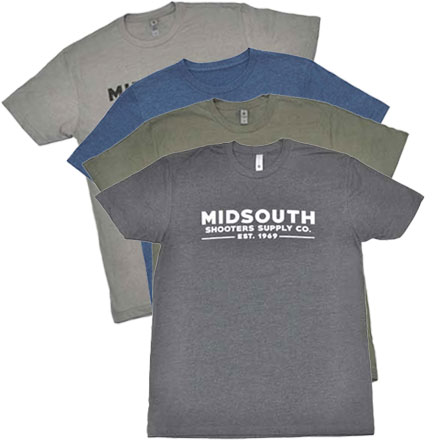 Midsouth Shooters Crew T-Shirt with Brand (Extra Soft and Light Weight) (See Full Selection)
