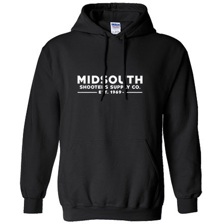 Midsouth Heavy Cotton Long Sleeve Hoodie Pullovers With Midsouth Brand (Black)