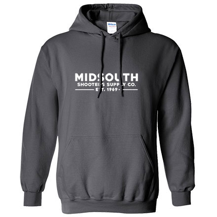 Midsouth Charcoal Heavy Cotton Long Sleeve Hoodie With Midsouth Brand