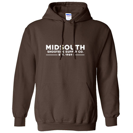 Midsouth Dark Chocolate Heavy Cotton Long Sleeve Hoodie Pullover With Midsouth Brand