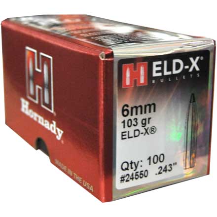 6mm .243 Diameter  103 Grain ELD-X 100 Count