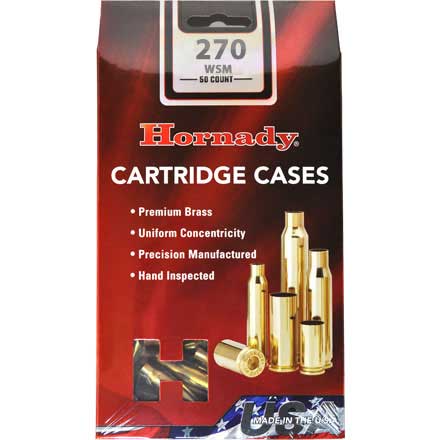 270 Winchester Short Mag Unprimed Rifle Brass 50 Count