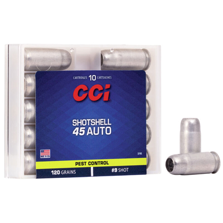 CCI Shotshell Pest Control 45 Auto #9 Shot 10 Rounds