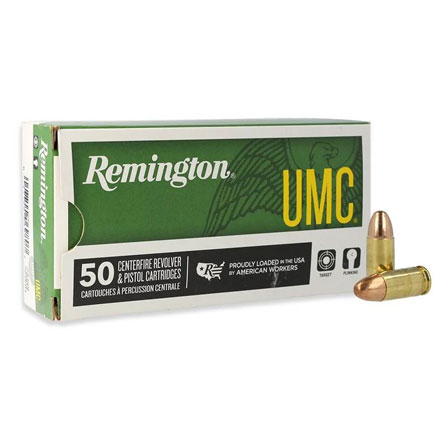 Remington UMC 9mm Luger 124 Grain Full Metal Jacket 50 Rounds