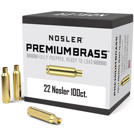 22 Nosler Premium Unprimed Rifle Brass 100 Count