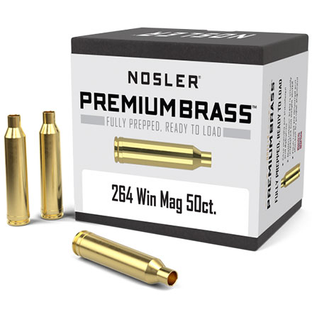 264 Winchester Magnum Premium Unprimed Rifle Brass 50 Count