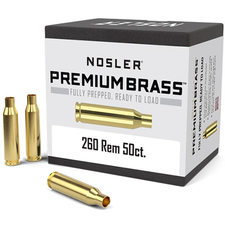 260 Remington Premium Unprimed Rifle Brass 50 Count