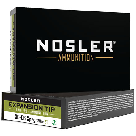 Nosler Expansion Tip 30-06 Springfield 180 Grain E-Tip 20 Rounds