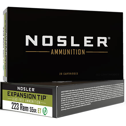 Nosler Expansion Tip 223 Remington 55 Grain E-Tip 20 Rounds