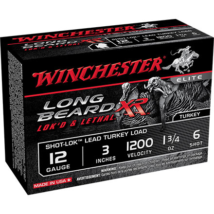 Winchester Long Beard XR 12 Gauge 3" 1-3/4oz #6 Copper Plated Lead Shot 10 Count
