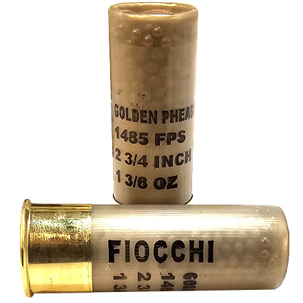 Fiocchi Golden Pheasant 12 Gauge 2-3/4" 1-3/8oz #6 Nickel Plated Shot 1485fps 25 Rounds