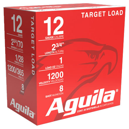 Aguila 12 Gauge 2-3/4" 1 oz 1200 fps #8 Shot 25 Rounds