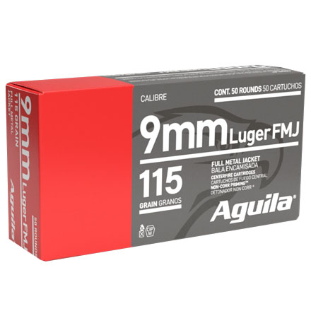 Aguila 9mm Luger Full Metal Jacket 115 Grain 50 Rounds