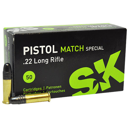 SK Pistol Match Special 22 Long Rifle 40 Grain Round Nose 50 Round Box